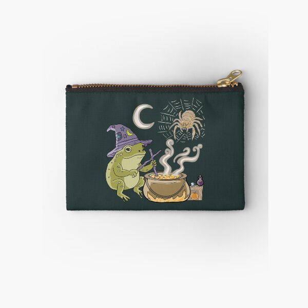 Item preview, Frog Wizard Brewing Potion Halloween Cauldron Cottagecore designed and sold by LeshanArt.
