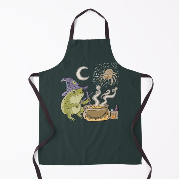 Item preview, Frog Wizard Brewing Potion Halloween Cauldron Cottagecore designed and sold by LeshanArt.
