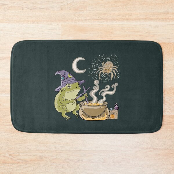 Item preview, Frog Wizard Brewing Potion Halloween Cauldron Cottagecore designed and sold by LeshanArt.