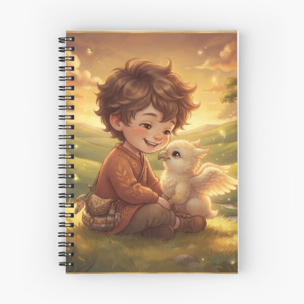 Item preview, Little Boy Hugging Baby Griffin Fantasy Art designed and sold by Azurart2.