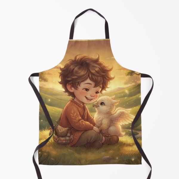 Item preview, Little Boy Hugging Baby Griffin Fantasy Art designed and sold by Azurart2.