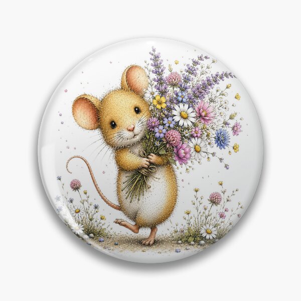 Item preview, Cute Mouse and Wildflowers designed and sold by PetalGarden.
