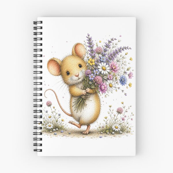 Item preview, Cute Mouse and Wildflowers designed and sold by PetalGarden.