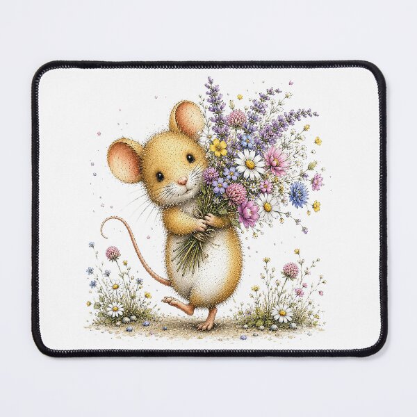 Item preview, Cute Mouse and Wildflowers designed and sold by PetalGarden.