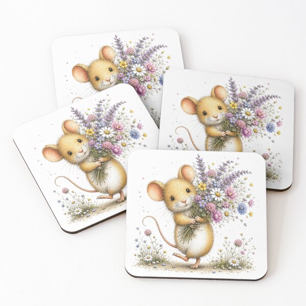 Item preview, Cute Mouse and Wildflowers designed and sold by PetalGarden.