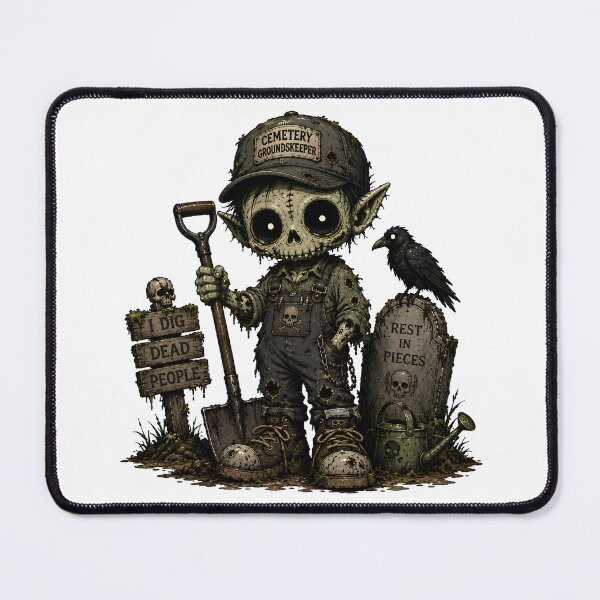 Item preview, Cemetery Groundskeeper | Gothic Graveyard Monster designed and sold by Weasel Graphix.