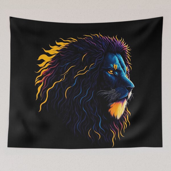 Item preview, Neon Lion Art | Majestic King of Beasts Digital Artwork | Dark Aesthetic Wildlife Design designed and sold by Pixel Rush.