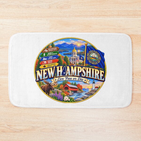 Item preview, New Hampshire Live Free or Die Travel Doodle designed and sold by Awarrie.