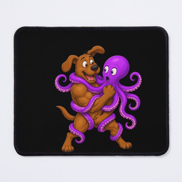 Item preview, Muscular Dog Wrestling Purple Octopus Funny Design designed and sold by BoyleDesignShop.