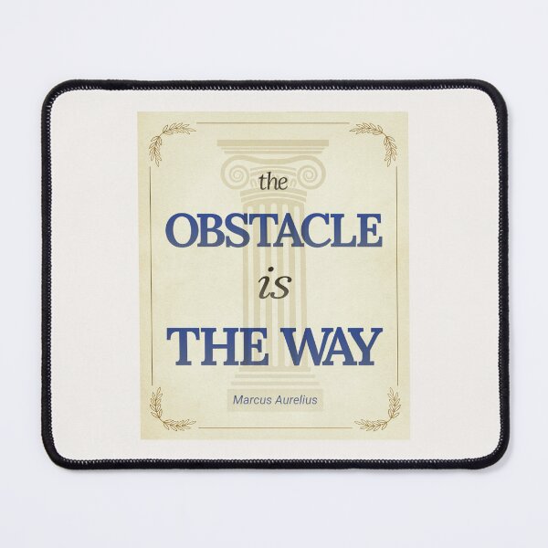 Item preview, The Obstacle Is the Way - Marcus Aurelius - Elegant Script Stoic Quote - Egyptian Blue Version designed and sold by Stoic Core.
