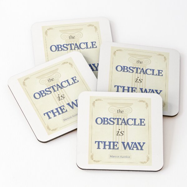 Item preview, The Obstacle Is the Way - Marcus Aurelius - Elegant Script Stoic Quote - Egyptian Blue Version designed and sold by Stoic Core.