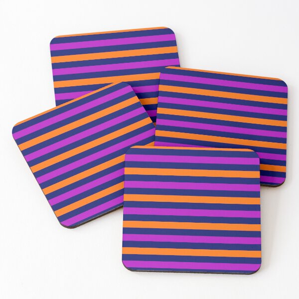 Item preview, Orange And Purple Stripes Design Blue  designed and sold by PatternTitan.
