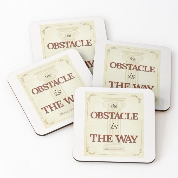 Item preview, The Obstacle Is the Way - Marcus Aurelius - Elegant Script Stoic Quote - Roman Red Version designed and sold by Stoic Core.