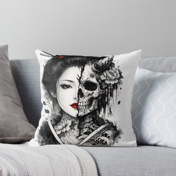 Item preview, Skull Geisha Kintsugi - Japanese Gothic Tattoo Art designed and sold by MouradStudio.