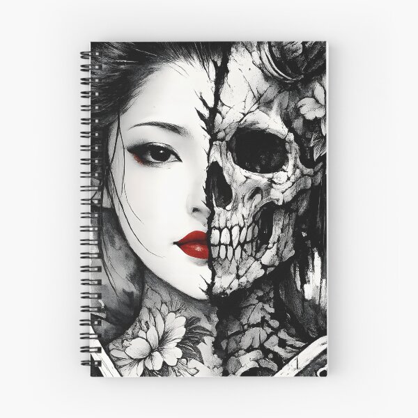 Item preview, Skull Geisha Kintsugi - Japanese Gothic Tattoo Art designed and sold by MouradStudio.