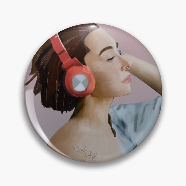 Item preview, Music Escapism Portrait Illustration with Floral Tattoo designed and sold by retrotoonz.