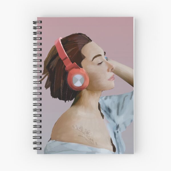 Item preview, Music Escapism Portrait Illustration with Floral Tattoo designed and sold by retrotoonz.