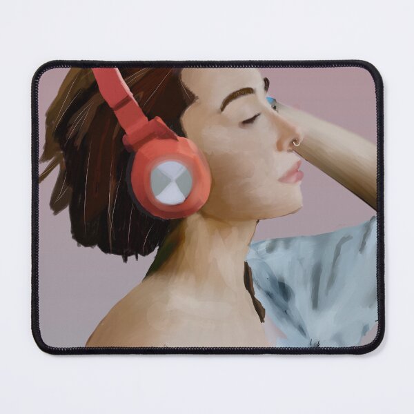 Item preview, Music Escapism Portrait Illustration with Floral Tattoo designed and sold by retrotoonz.