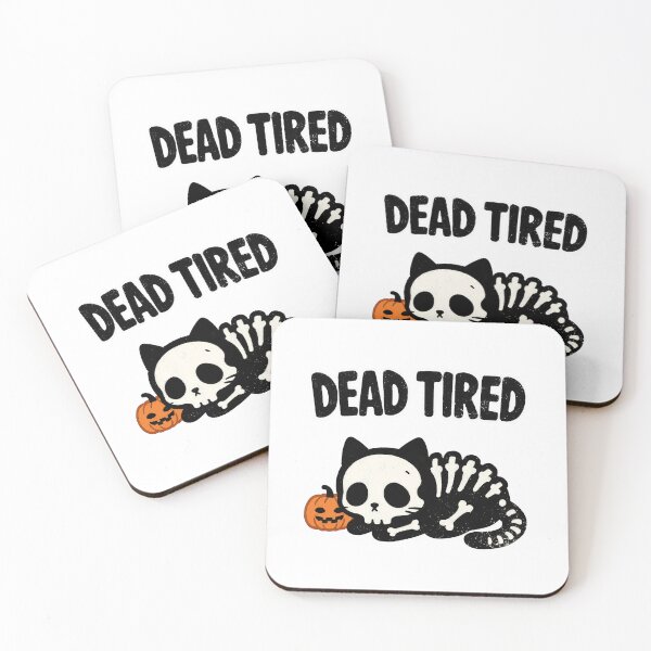 Item preview, Dead Tired Skeleton Cat Halloween T-shirt. designed and sold by Nuttajak.