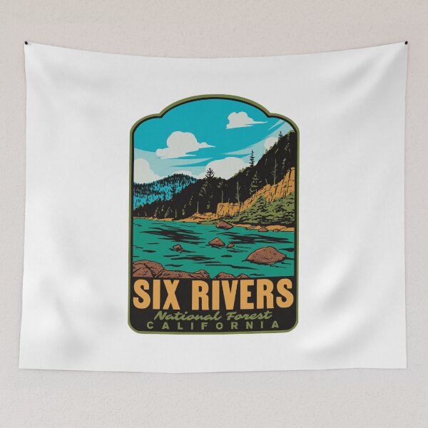 Item preview, Smith River Six Rivers National Forest Retro Travel Art designed and sold by HalpinDesign.