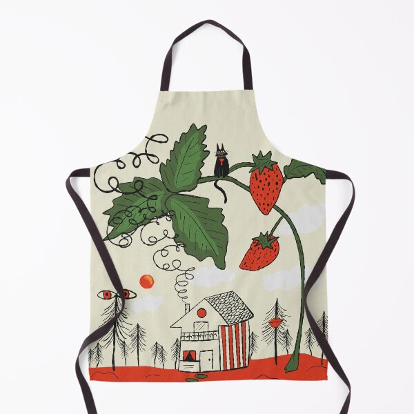 Item preview, Whimsical Strawberry Valley Cottage Folk Art designed and sold by adamstav-prints.