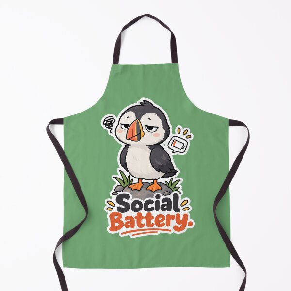 Item preview, Social Battery. Funny Puffin Meme | Relatable Puffin Sticker Design designed and sold by BabyStark.