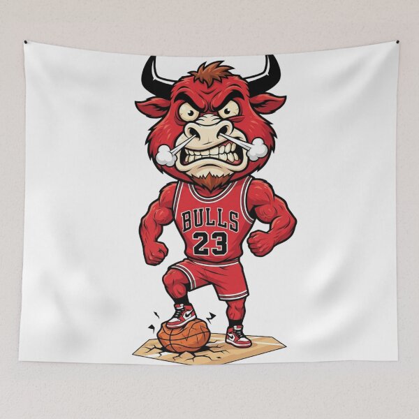 Item preview, Angry Red Bull Basketball Mascot Jersey 23 Design designed and sold by annaarthk.