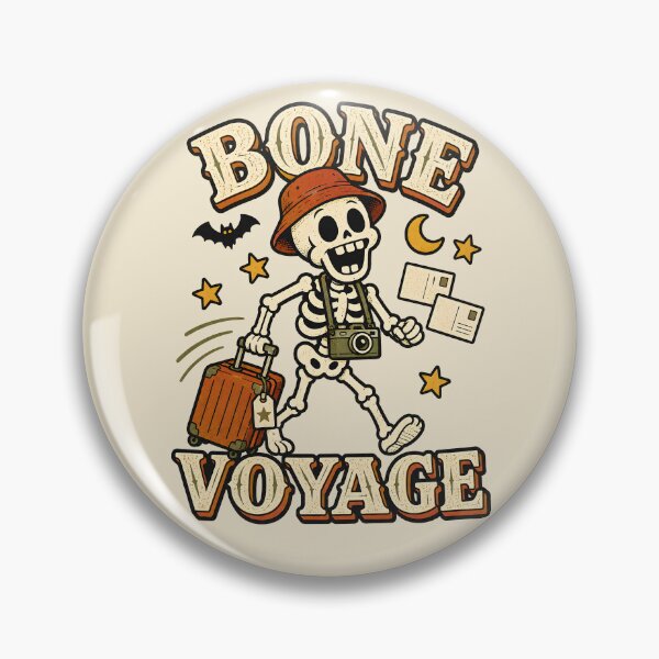 Item preview, Bone Voyage Retro Skeleton Vacation Halloween Design designed and sold by  MAD's Recreation Studio.