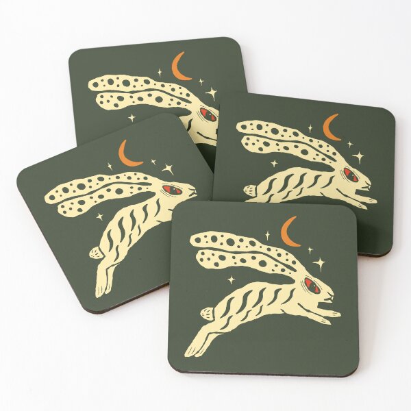 Item preview, Dark Folk Art Wild Rabbit and Forest designed and sold by adamstav-prints.