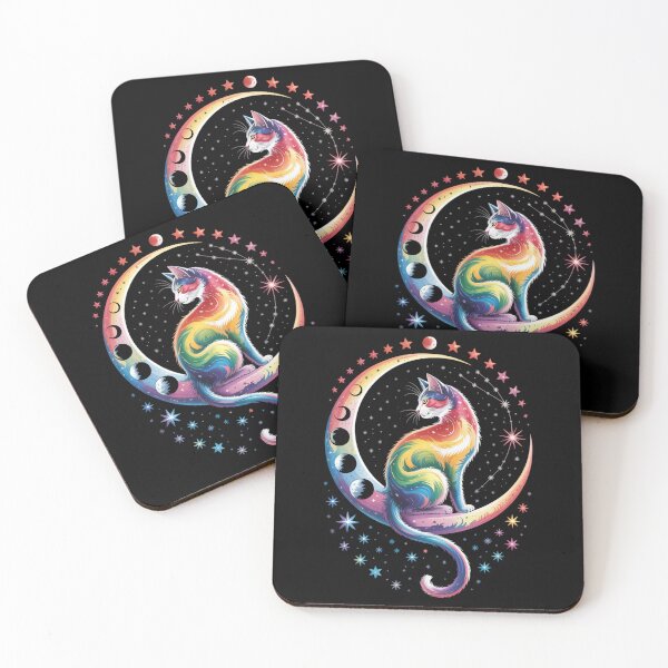 Item preview, Rainbow Cosmic Cat Moon designed and sold by jkrphoto.