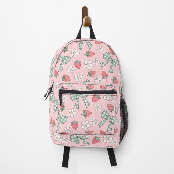 Item preview, Floral Strawberry Gingham Bow designed and sold by CreativeDraws42.