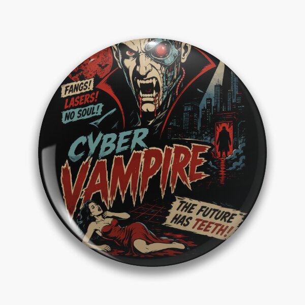 Item preview, Cyber Vampire - Retro Sci-Fi Horror B Movie Poster designed and sold by TontikDesign.