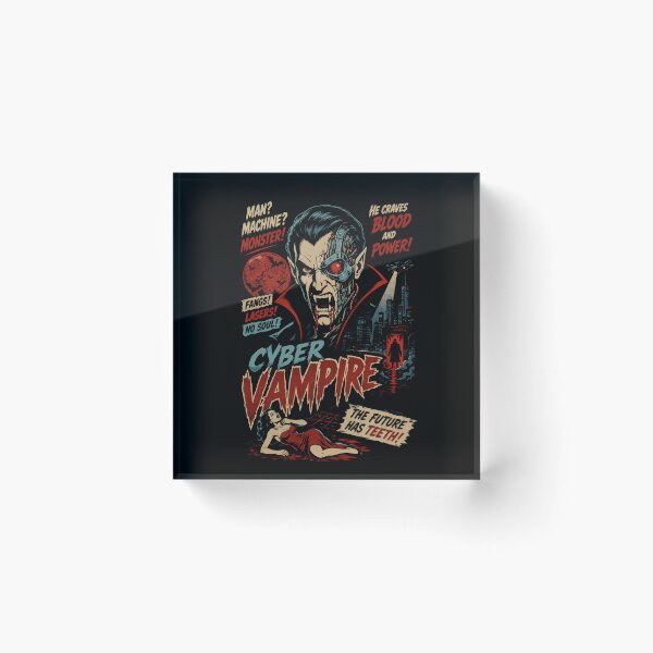 Item preview, Cyber Vampire - Retro Sci-Fi Horror B Movie Poster designed and sold by TontikDesign.