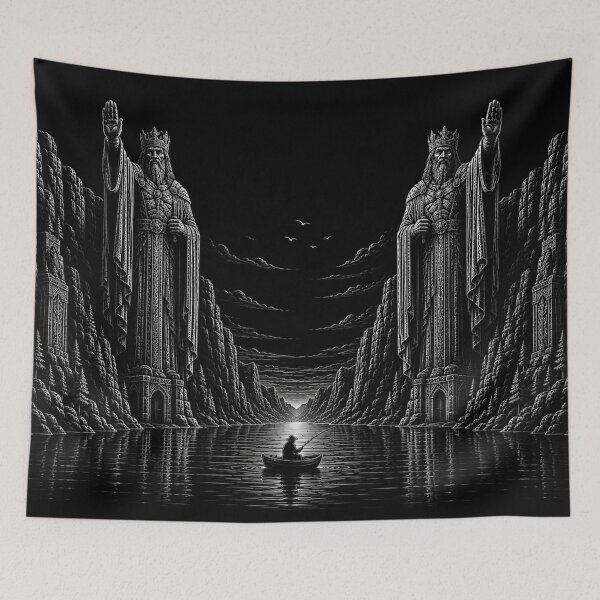 Item preview, The Gate of Kings Epic Fantasy Fishing - Jigsaw Puzzle Art designed and sold by GeekAnglerStore.