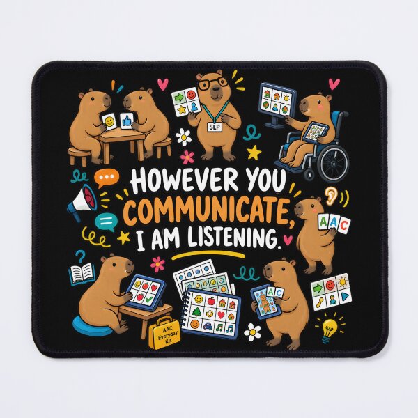 Item preview, However You Communicate I Am Listening – AAC Speech Therapy Capybara Design designed and sold by CraftEvo.
