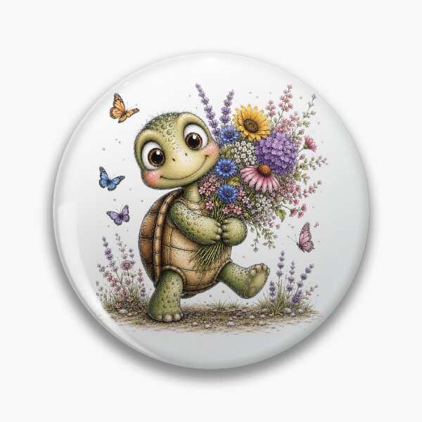 Item preview, Floral Turtle with Wildflowers designed and sold by PetalGarden.