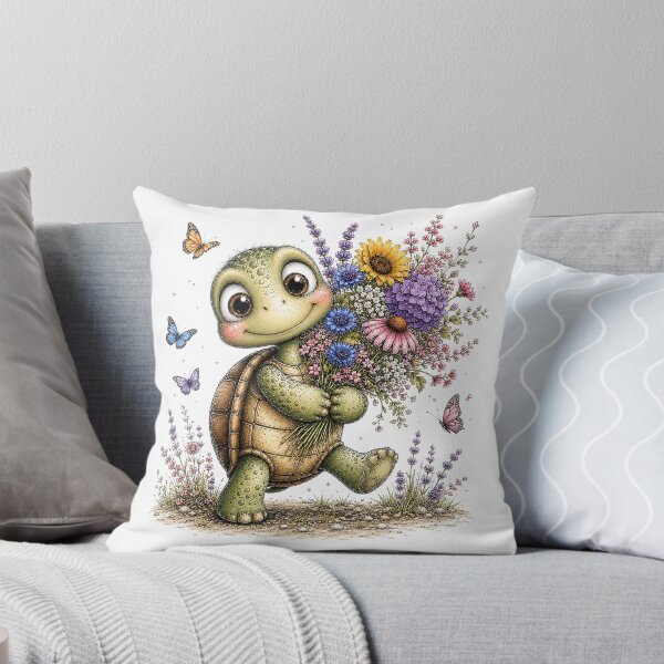 Item preview, Floral Turtle with Wildflowers designed and sold by PetalGarden.