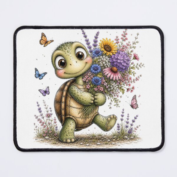 Item preview, Floral Turtle with Wildflowers designed and sold by PetalGarden.