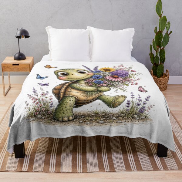 Item preview, Floral Turtle with Wildflowers designed and sold by PetalGarden.