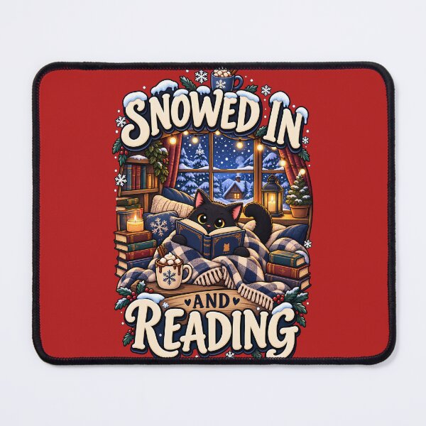 Item preview, Snowed In And Reading Cozy Winter Black Cat Book Lover Design designed and sold by CreativeLook25.
