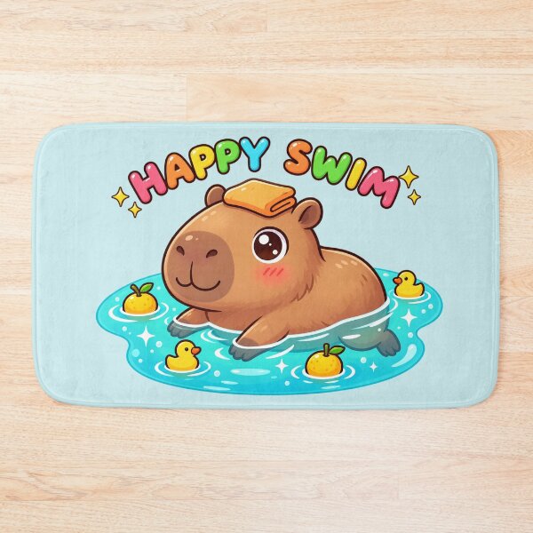 Item preview, Happy Swim Capybara designed and sold by lungpleecha.