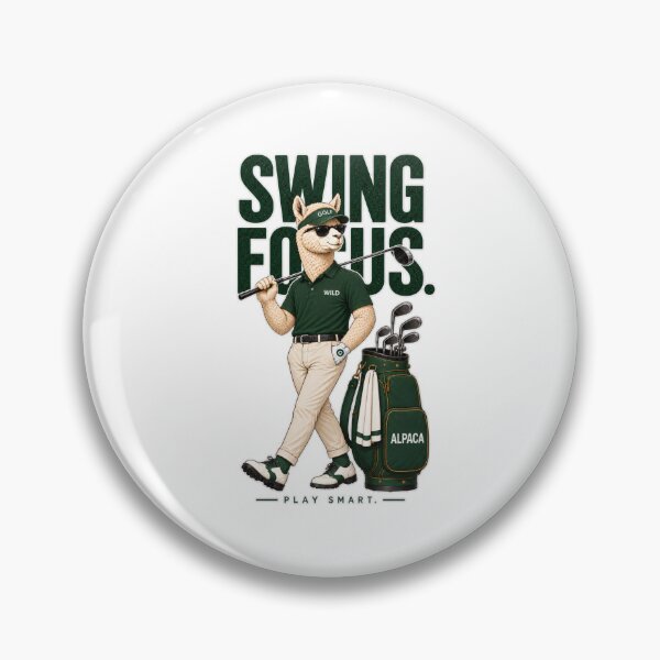 Item preview, Stylish Alpaca Golfer Swinging Green Golf Club Design designed and sold by SILENT JAPAN.