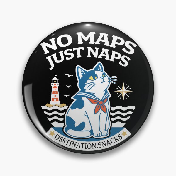 Item preview, Retro Sailor Cat & Lighthouse – Funny Nautical Cat Art_BK designed and sold by AckeeWolf.