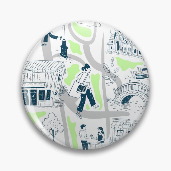 Item preview, Thailand City Life Map Illustration with Urban Characters designed and sold by maewjpho.