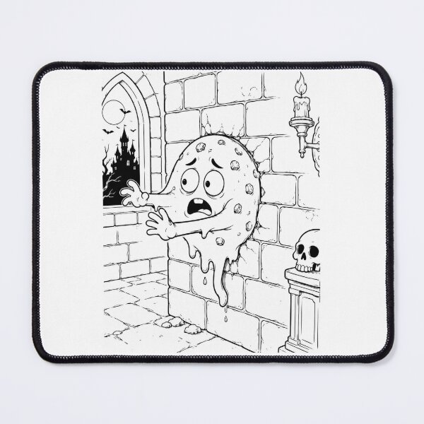 Item preview, Ghost Cookie Stuck in a Haunted Castle Wall – Funny Halloween Food Art designed and sold by ComedyInkFactor.