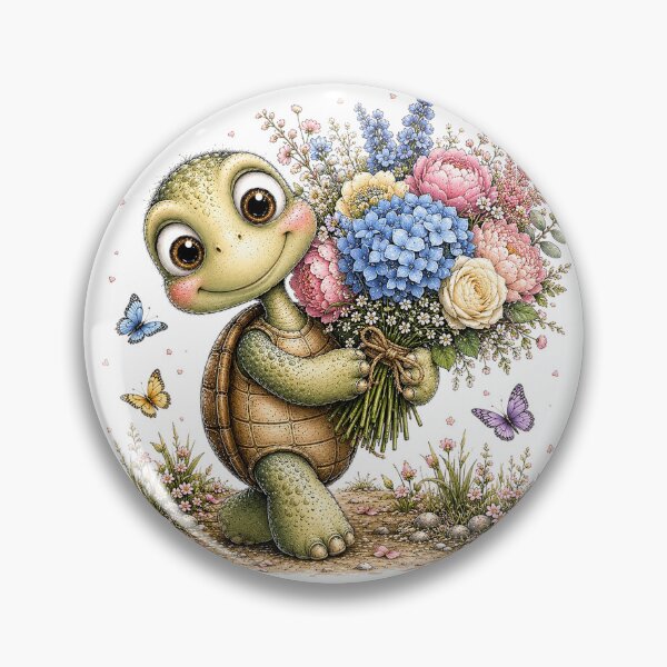 Item preview, Floral Turtle with Wildflowers designed and sold by PetalGarden.