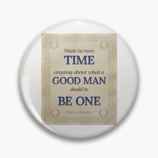 Item preview, Waste No More Time Arguing What a Good Man Should Be. Be One - Marcus Aurelius - Elegant Script Stoic Quote - Egyptian Blue Version designed and sold by Stoic Core.