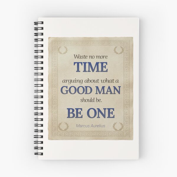Item preview, Waste No More Time Arguing What a Good Man Should Be. Be One - Marcus Aurelius - Elegant Script Stoic Quote - Egyptian Blue Version designed and sold by Stoic Core.