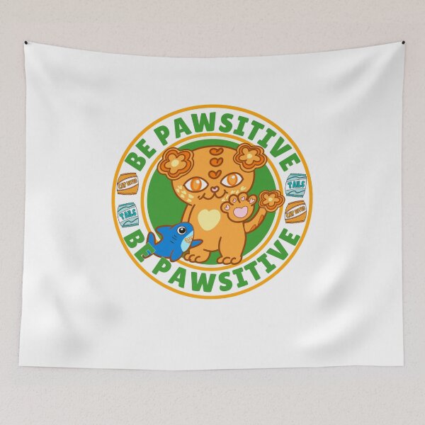 Item preview, Be Pawsitive, ginger Persian cat, designed and sold by BritishDelights.