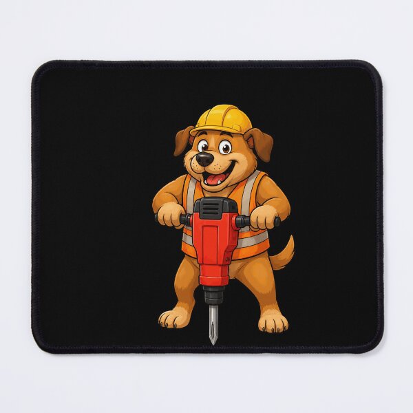 Item preview, Dog Construction Worker With Jackhammer Funny Design designed and sold by BoyleDesignShop.